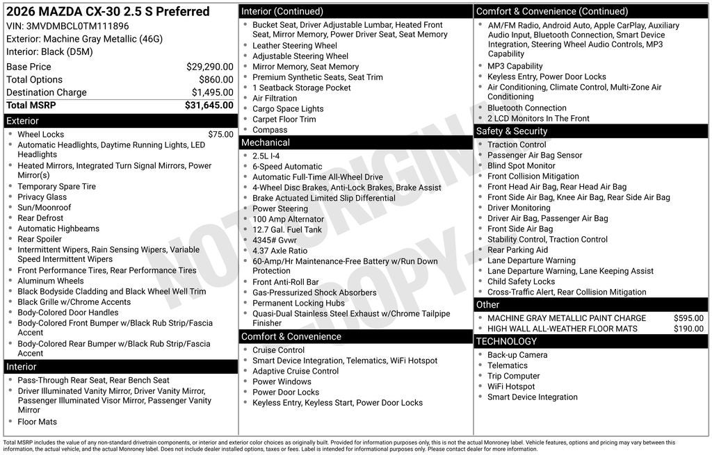 2026 Mazda Mazda CX-30 2.5 S Preferred AWD