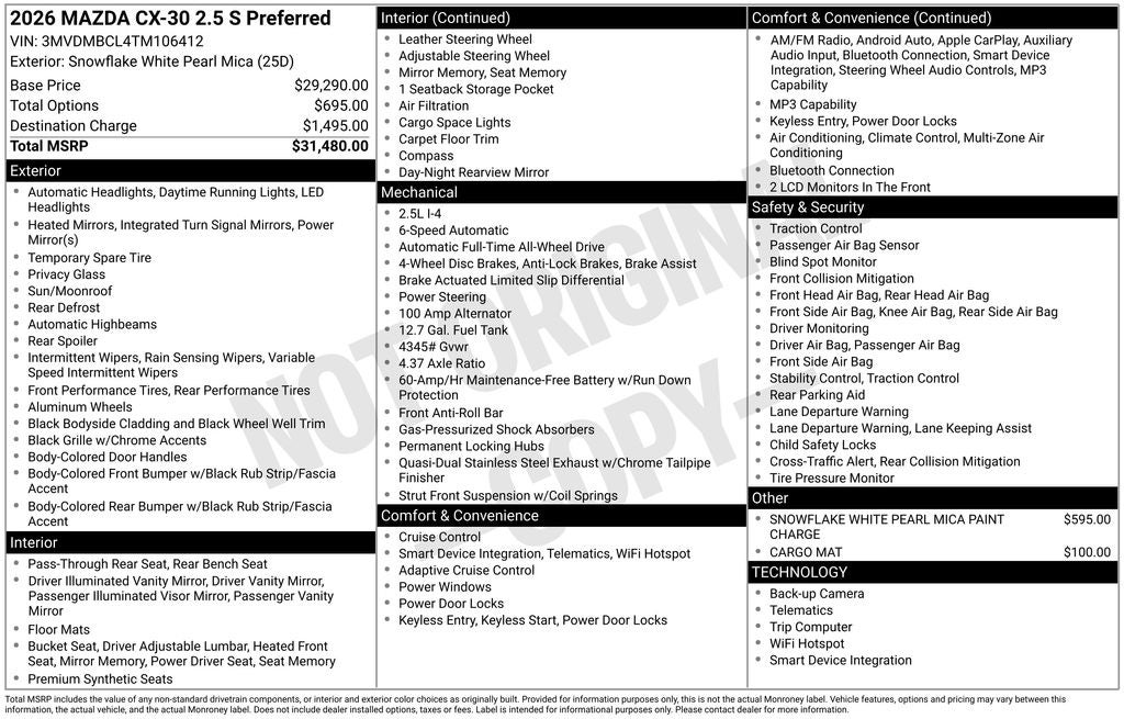 2026 Mazda Mazda CX-30 2.5 S Preferred AWD