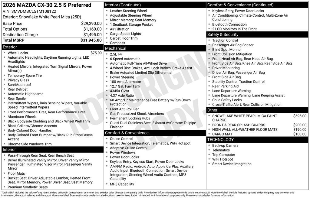 2026 Mazda Mazda CX-30 2.5 S Preferred AWD