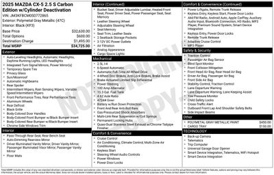 2025 Mazda Mazda CX-5 2.5 S Carbon Edition AWD