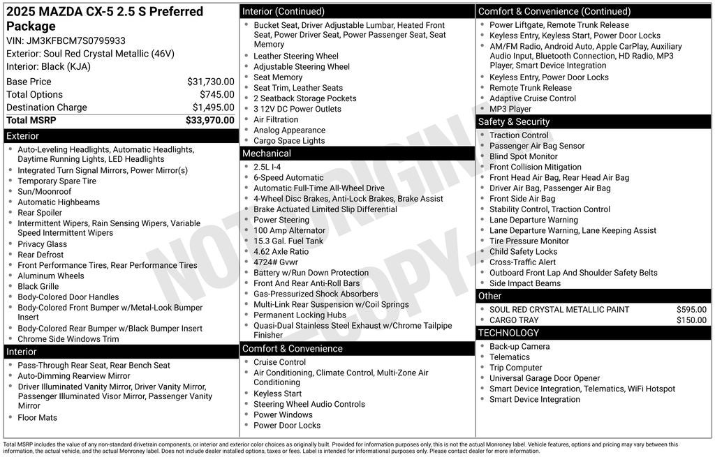 2025 Mazda Mazda CX-5 2.5 S Preferred Package