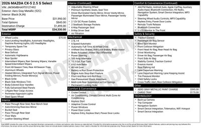 2026 Mazda Mazda CX-5 2.5 S Select AWD