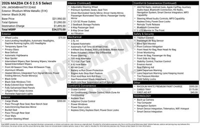 2026 Mazda Mazda CX-5 2.5 S Select AWD