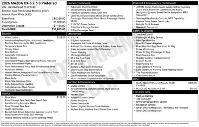 2026 Mazda Mazda CX-5 2.5 S Preferred AWD