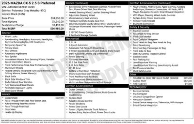 2026 Mazda Mazda CX-5 2.5 S Preferred