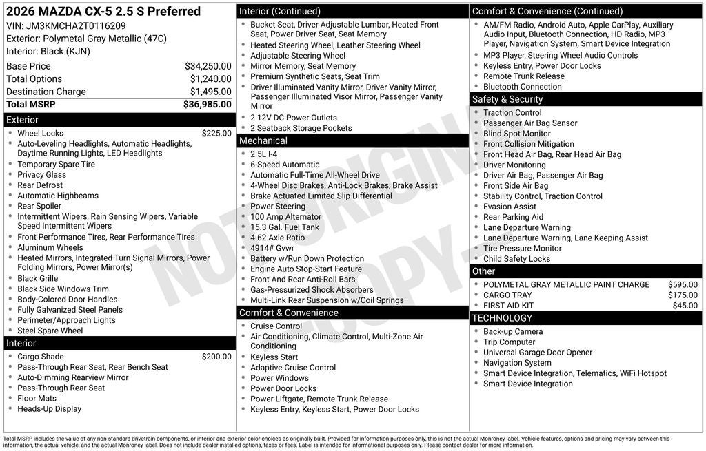 2026 Mazda Mazda CX-5 2.5 S Preferred