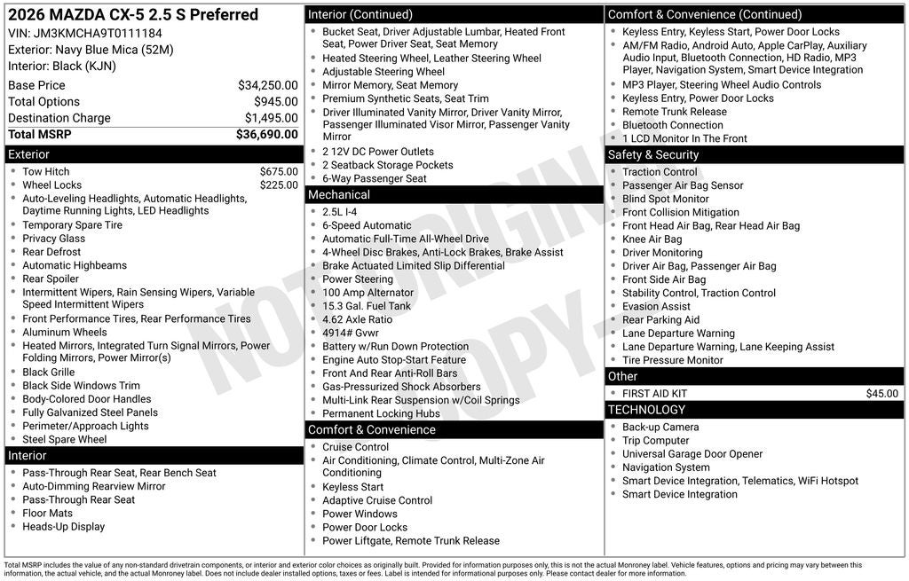 2026 Mazda Mazda CX-5 2.5 S Preferred AWD